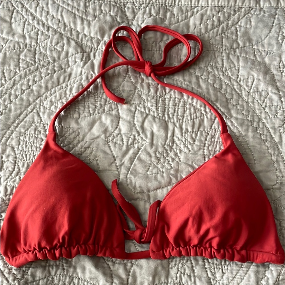 Midori Indah Burnt Orange/ red Bikini Top L